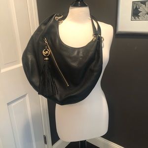 Michael Kors Black shoulder Bag with Gold Accents